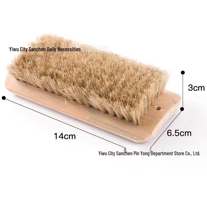 Handmade Pig Bristle Laundry & Shoe Brush - Bamboo & Soft Bristles for Stain Removal