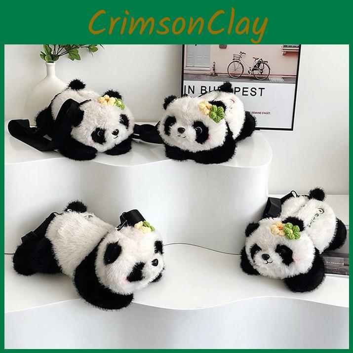 Animal Fluffy Panda Shape Plush Single Shoulder Crossbody Bag Gifts Fashion