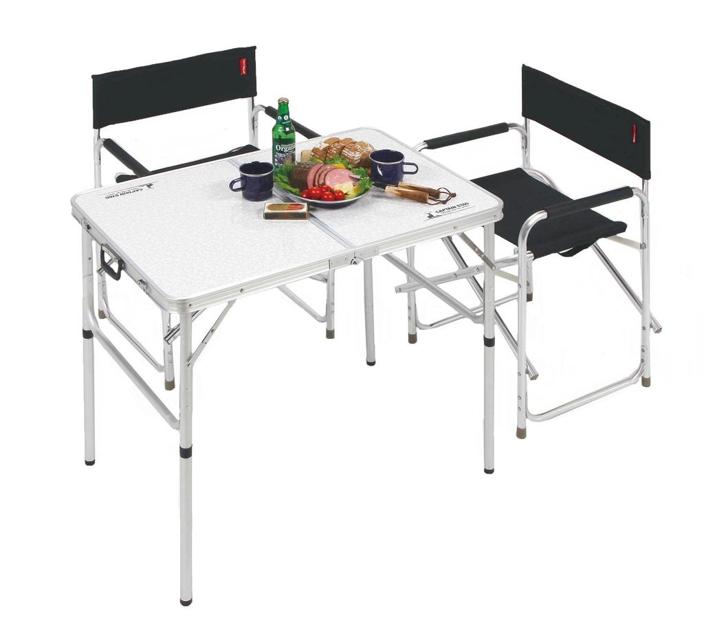 Captain Stag Laforet UC-511 Outdoor Table, Aluminum, Two-Way Table with Adjuster, Small, 90 X 60 Cm