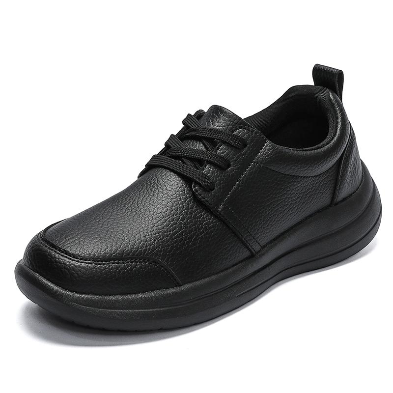 

Men s Waterproof Leather Casual Sneakers Black Athletic Shoes,Plus Size 48 49 50, Lace-Up Comfort Walking Shoes 50 чорний