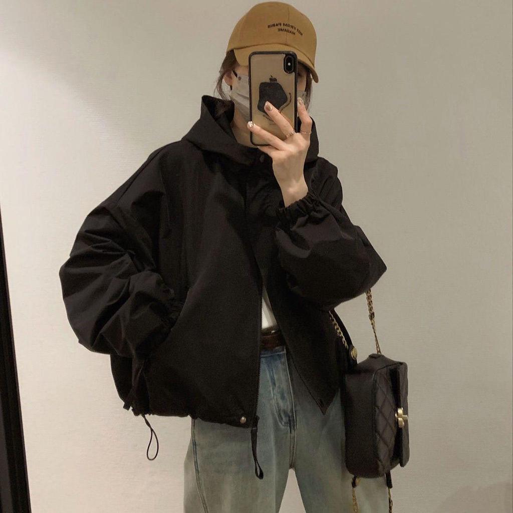 2025 Korean Style Hooded Jacket: Autumn/Winter Casual Loose Fit Short Outerwear