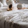 French Retro Jacquard Lace White Tablecloth Household Rectangular Coffee Table Dining Table Fabric Hollow