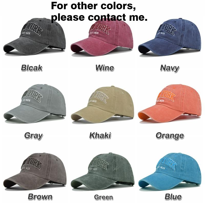 Men Baseball Caps York Vintage Washed Cotton Baseball Cap For Women Adjustable Unisex Cotton Hat Outdoor Casual Street Style Urban Streetwear Hats Adjustable