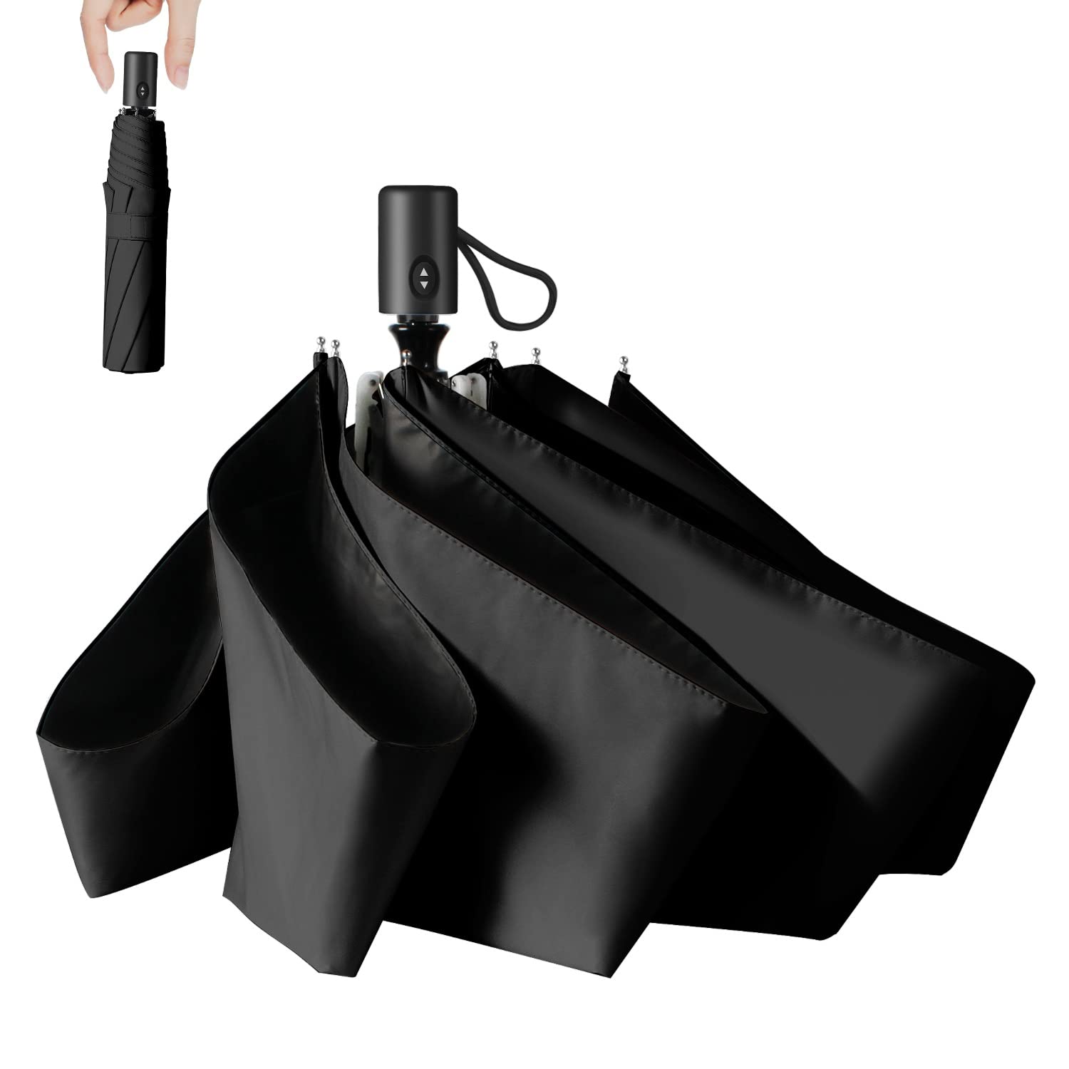 

уровень блокировки света или более УФ-излучения тепла как для солнца, так и для складывания УФ-теплового удара солнца складной автоматический чехол для хранения подарок подарок [сертифицировано JIS, чёрный