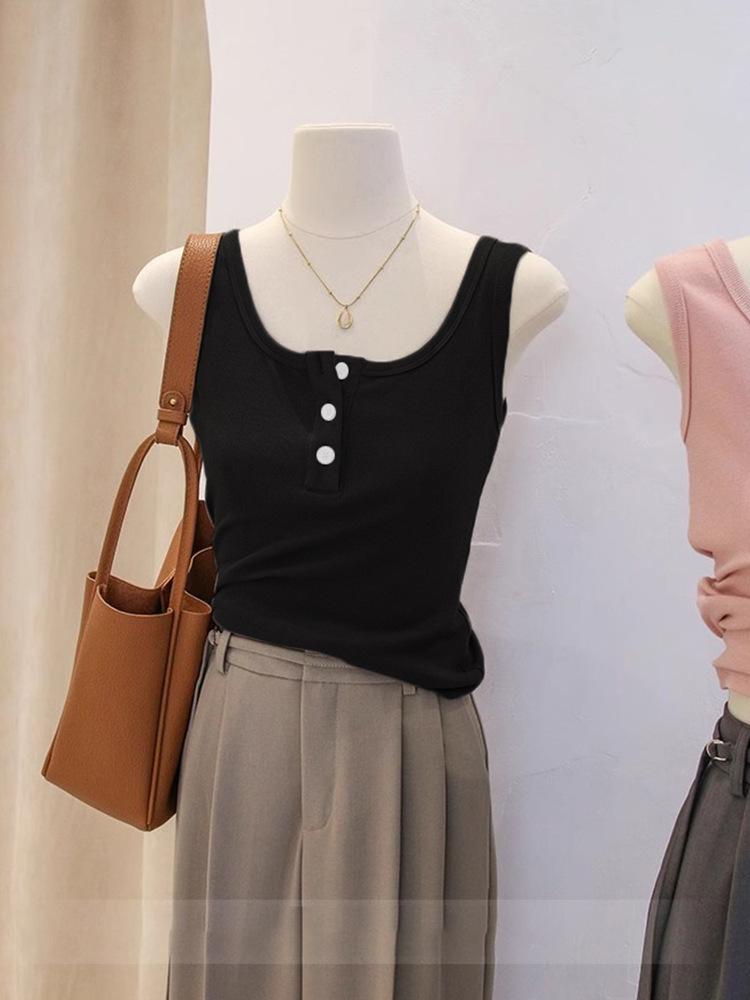 

Женская майка без рукавов из чистого хлопка для похудения - Шикарное летнее нижнее белье 2024 года для маскировки недостатков подмышек S чёрный