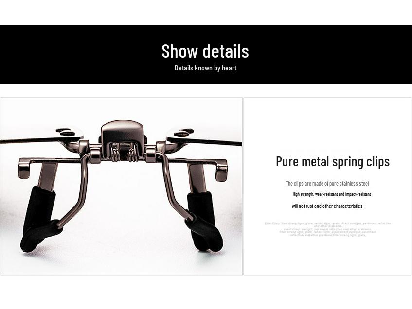 Polarisierte Nachtsicht-Aufsteckbrille, Blendfreie Brille für Tag/Nacht zum Autofahren für Myopie, Unisex