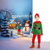 Christmas Kids Elf Costume Set Boy Green Funny Elf Dress Up Christmas Costume