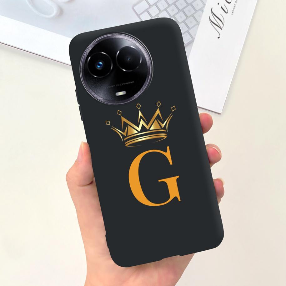 For Realme 11 5G Case Cute Crown Letters Silicone Soft TPU Shockproof Cover For Realme 11X 5G RMX3785 Funda Realme11 Phone Cases