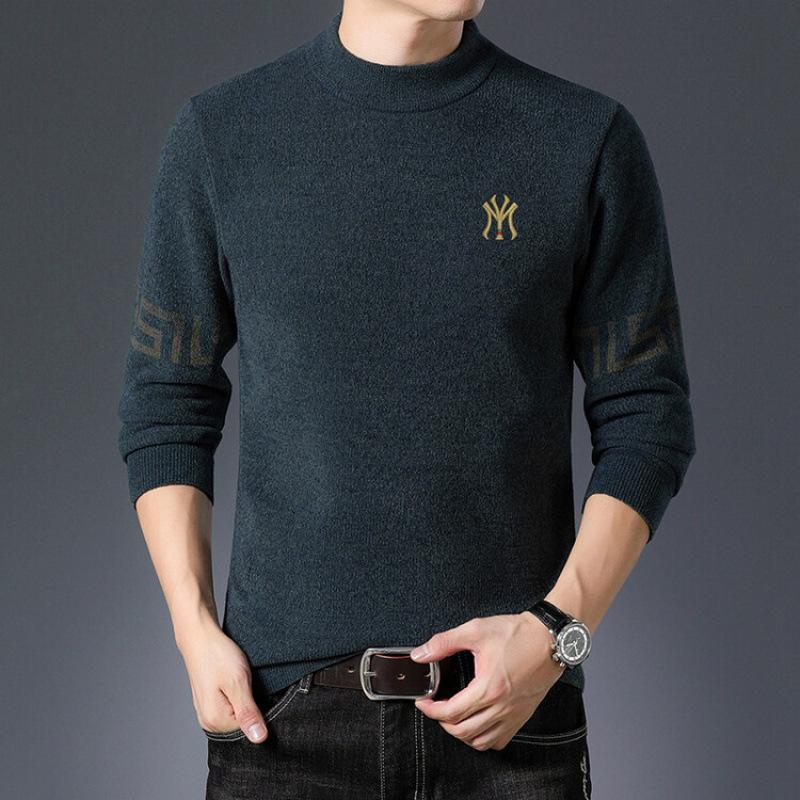 Новый шерстяной свитер с плюшевой подкладкой 2024 190 зелёный 3370₽