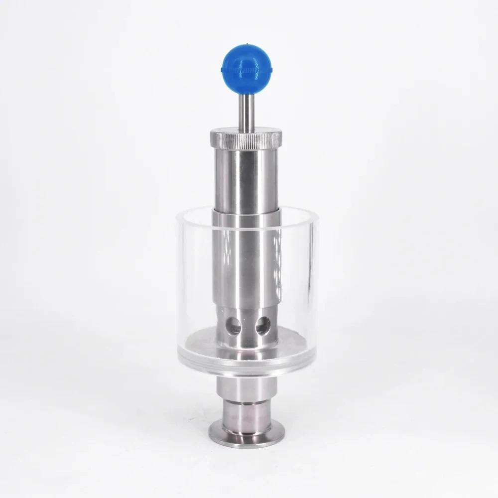 1.5" Tri Clamp 0-3.0 Bar Adjustable Pressure Relief Safety Valve Sanitary SUS304 Stainless Steel for Beer Fermentation Tank