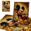 5D Diy Diamond Painting Mickey In The Pile of Gold Coins Full Drill Rhinestones Mosaic Embroidery Handmade Products Home Decor Gift