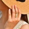 Adjustable Open Cubic Zircon Ring Women, Elegant Engagement Ring For Her, CZ Wedding Promise Rings For Her