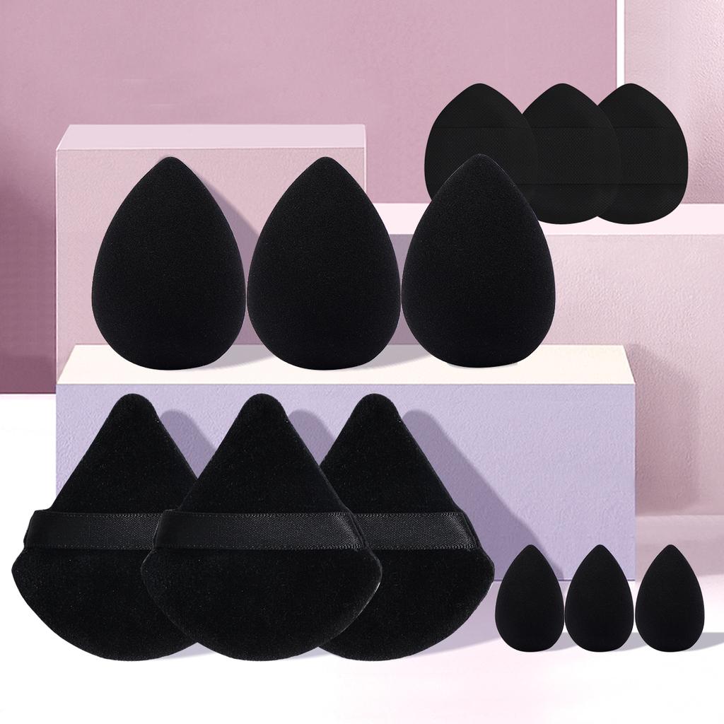 12pcs Makeup Puff Kit Blending Sponge Triangle Powder Puff Finger Air Puff For Flawless Make Up Beauty Tool Facial Tool