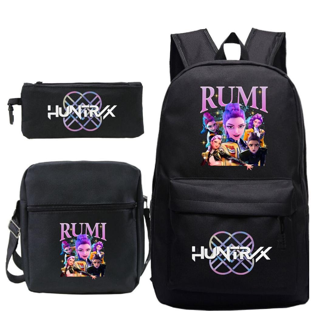 Animation Cartoon Grund- und Sekundarschüler Schultasche Kinderrucksack Freizeit Federmäppchen Umhängetasche Dreiteiliges Set