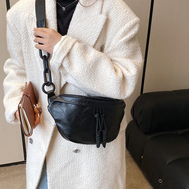 Luxury Women's Leather Bags Solid Leather Chest Bag Women's Bag