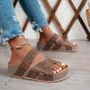 Women's Large Size Cross-Strap Flat Sandals - 2023 European & American Woven Pure Color Style
