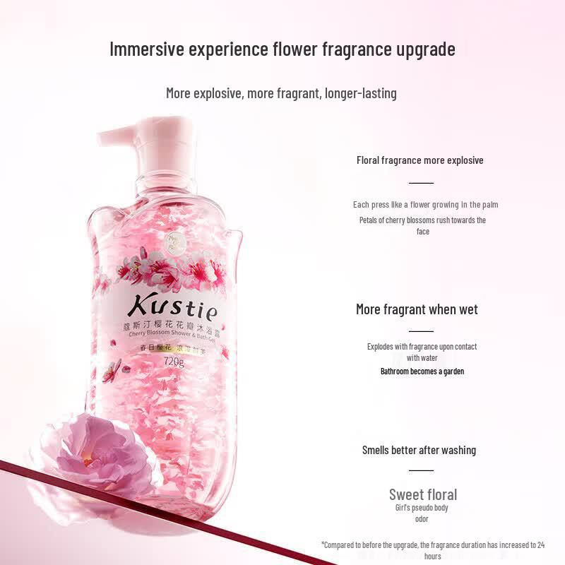 Kustie Fragrant Moisturizing Foam Shower Gel Duo with Towel