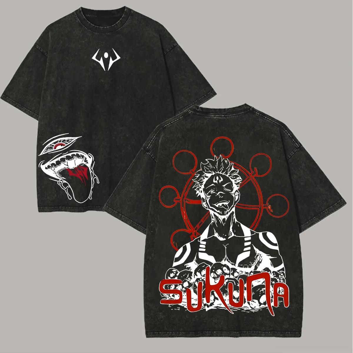 

Yuta Okkotsu Rika Tshirt Jujutsu Kaisen Movie Tee Vintage Washed Oversized Retro Anime Harajuku Men Streetwear Graphic Clothe M