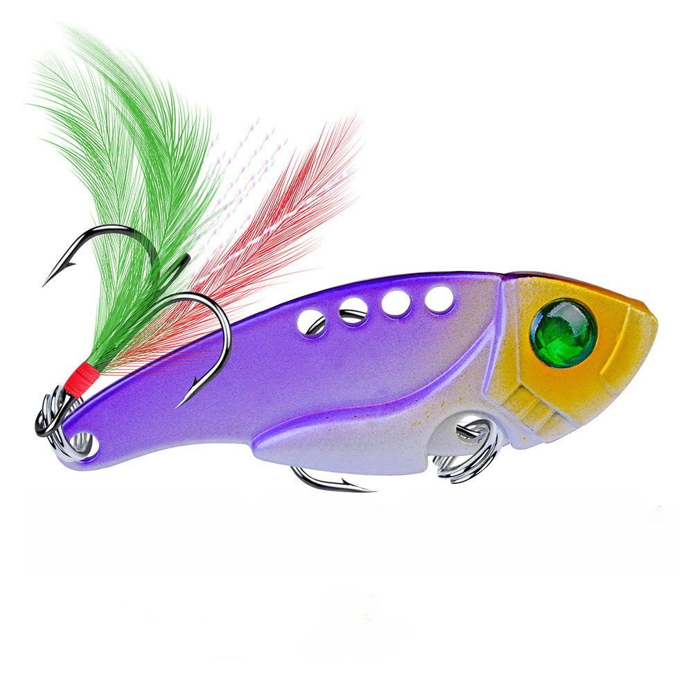 Angelköder Löffel für Hecht 50 mm mit Drillingshaken Wackelmetall Hartköder Vib Spoonbait Tackle