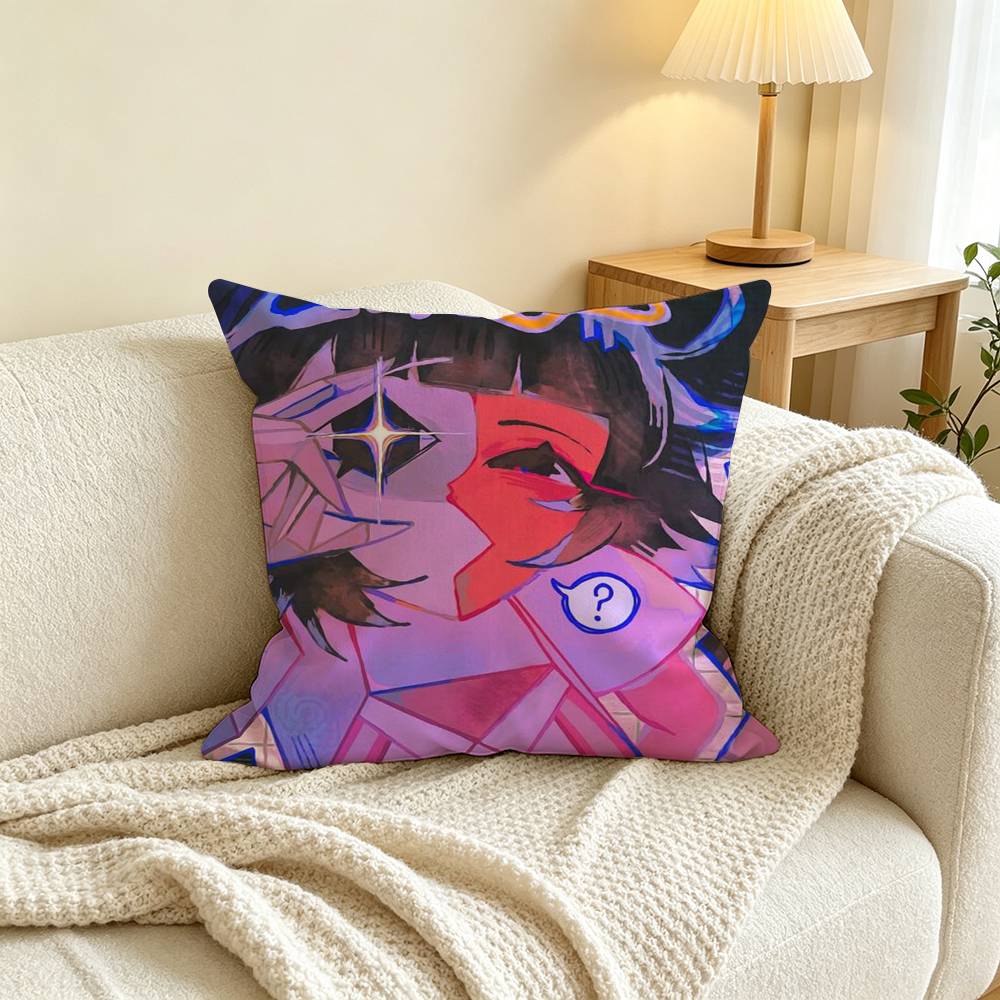 D-Dream BBQ ENA Pillow Case Square Double-Sided Sofa Cushion Cover Bedroom Bedside Pillow