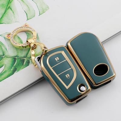 2/3 Button Soft Tpu Car Key Cover Case Auto Shell Holder Protector Fob For Toyota Aygo Yaris Highlander Camry Rav4 Keychain