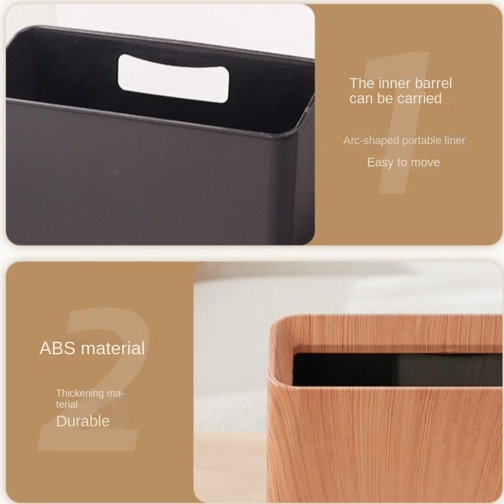 Double-Tier Countertop Trash Box Square Mini Wastebasket Desktop Narrow Trash Can  for Office