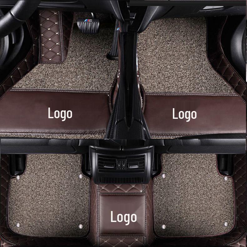 

Baojun Yep Yes Plus Double Layer Wear-Resistant Car Floor Mats for Large Body Kit Brown + Beige/Brown Silk Ring