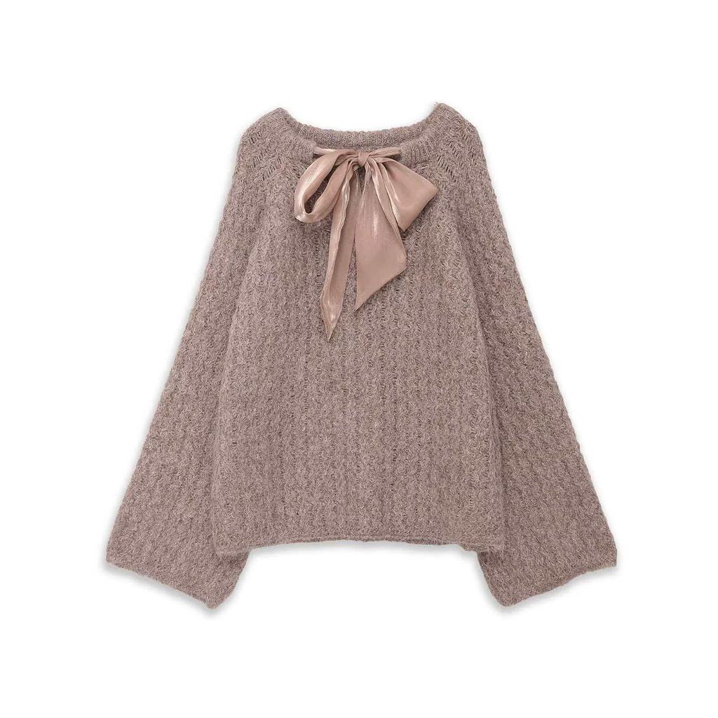 Spring Fashion Women's Knitwear with Bow Accent