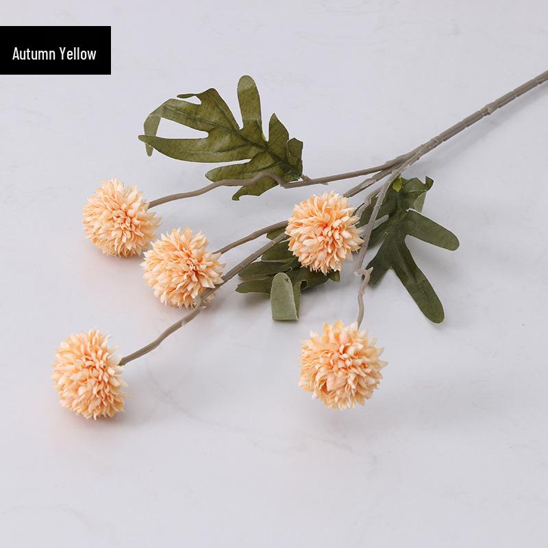 Artificial Dandelion & Allium Silk Flowers - 5 Head Arrangement for Home, Bedroom, and Wedding Décor