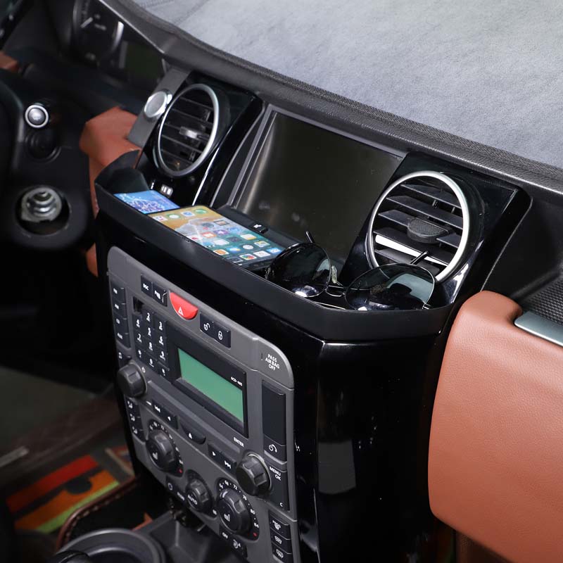 For Land Rover Discovery 3 LR3 2004-2009 ABS Black Car navigation screen front storage box mobile phone storage box Accessories