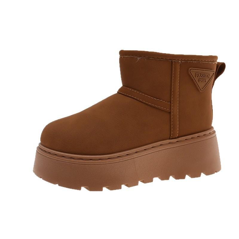 [Fanfna] Retro Platform Snow Boots for Women's 2025 Winter New Velvet Thickened Warm Wear-resistant Non-slip Cotton Shoes