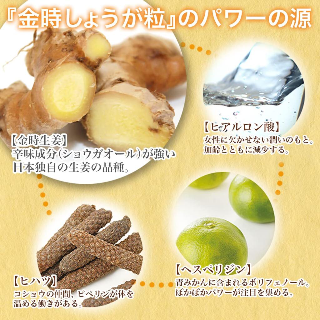 Sanwa Shokuken Kintoki Ginger Grains 1 Bag 1 Month Supply (60 Tablets)