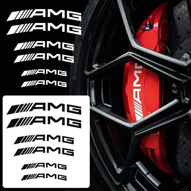 1set Car Brake Caliper Sticker Car Accessories For Mercedes Benz AMG A C E R M class CLA GLA W204 W210 W124 W205 W203 Auto Goods TNT8