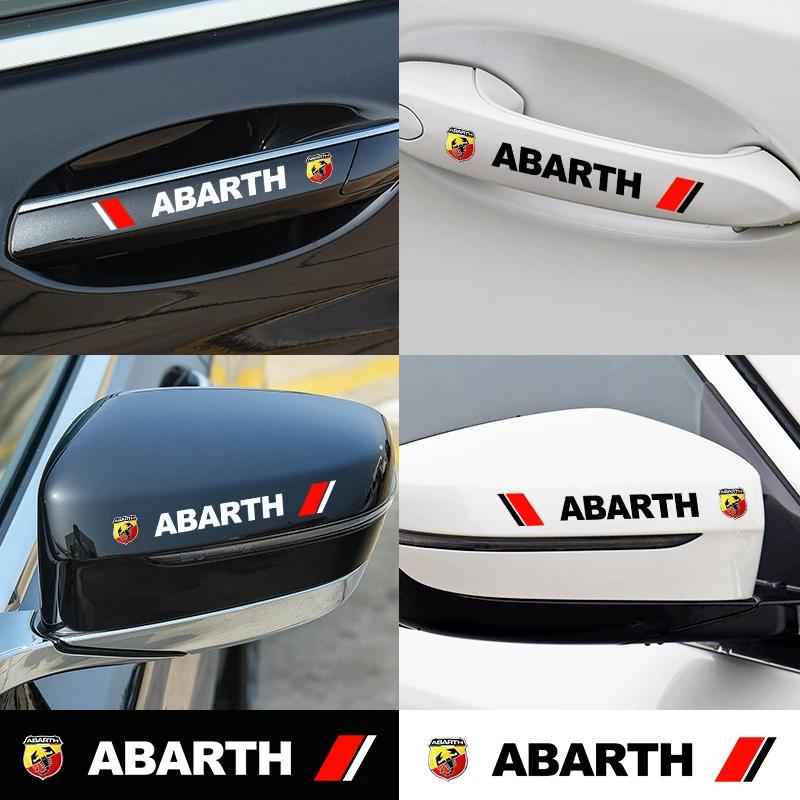 HIBWO1 4Pcs Car Door Handle Badge Protector Decal Wiper Sticker For Fiat ABARTH 124 125 130 131 500 595 Esseesse 695 Punto Scorpion