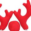 Xmas Reindeer Antlers with Red Nose Car Ornament Set Holiday Accessory Premium Material Lovely for Grille and Window Decoration