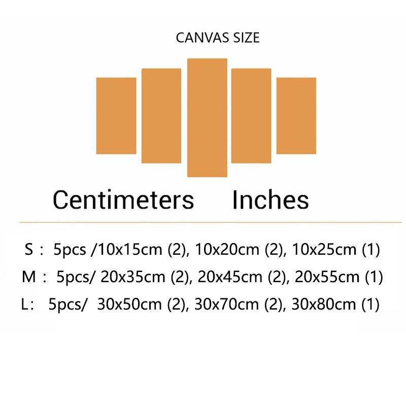 Beautiful Flower 5pcs/set Canvas Wall Art Home Decor Poster Printed Wall Picture