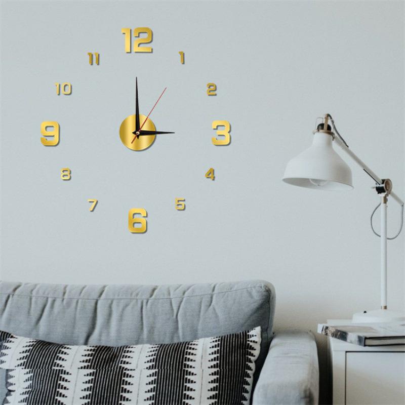 Creative, Minimalist, Personalized Night Light Digital Clock DIY Acrylic Silent Wall Clock Study Living Room Wall Sticker Clock