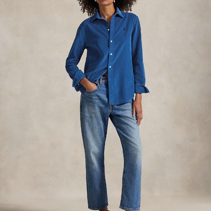 Polo Ralph Lauren Classic Fit Cotton Long Sleeve Button Down Shirt Women Shirts 211A89499-002
