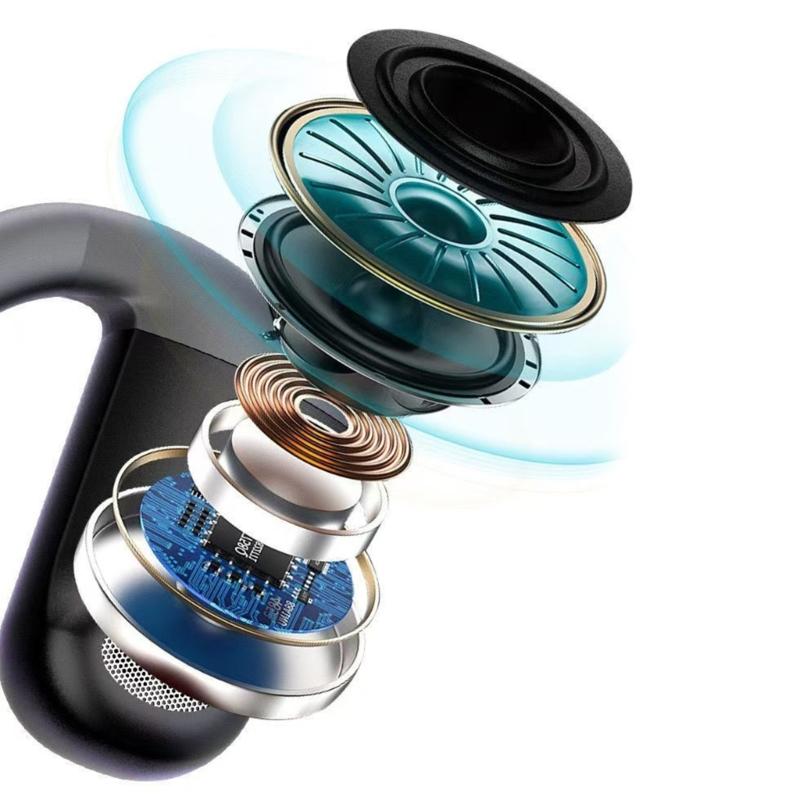 Digital Sports Headphone Bluetooth-compatible 5.4 Ear Hook Earbuds 180° Rotation with Low Latency and Noise Reduction