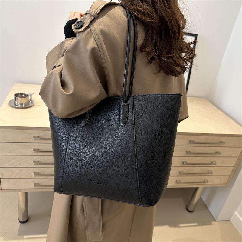 2024 Damen Retro Minimalistisch Ein Schulter Tote - Einfarbig, Großes Fassungsvermögen, Weiche Freizeittasche