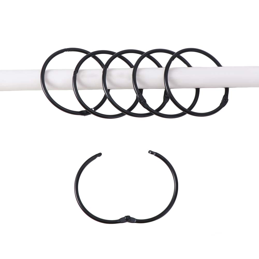 12PCS Rust Proof Shower Curtain Hooks Circular Strong Load-bearing Curtain Rings Anti-Drop Hanging Rings Bathroom Accessories