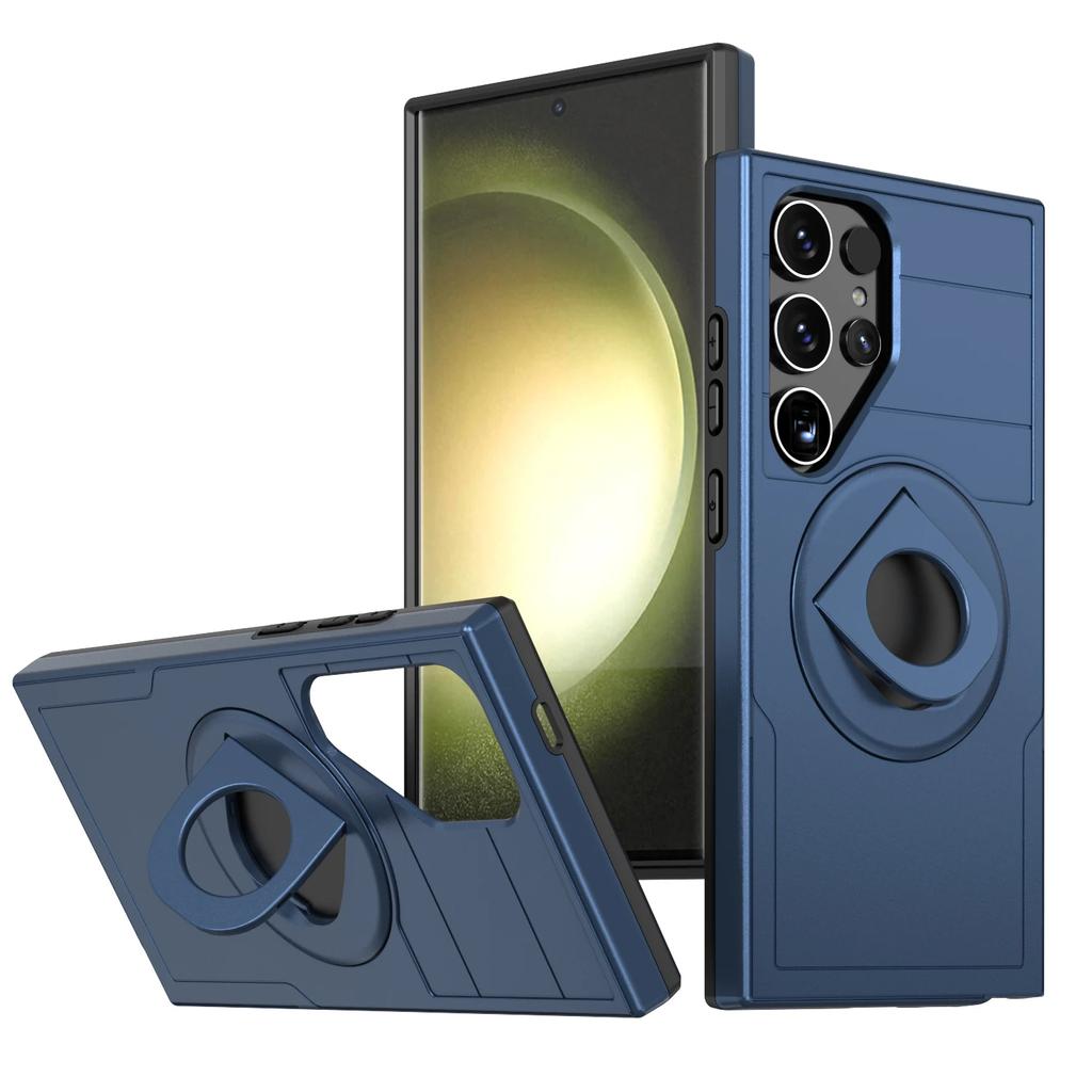 Heavy-duty Armored 2-in-1 Fall-proof Case for Samsung Galaxy S25 Ultra S24 FE S25 S24 Plus Magnetic Ring Stand Phone Case