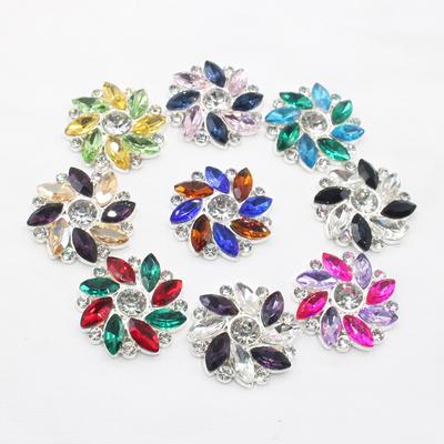 New 3-piece 26MM Exquisite Multi-color Horse Eye Glass Alloy Flat Back Button DIY Hair Accessory, Phone Case Clothing Decoration
