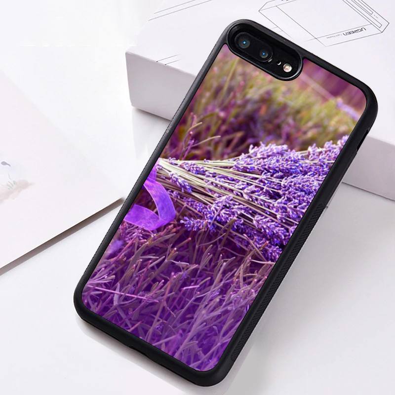 Einfache lavendel-lila Blumen Handyhülle Gummi Für iPhone 12 11 Pro Max Mini XS Max 8 7 6 6S Plus X 5S SE 2020 XR Hülle