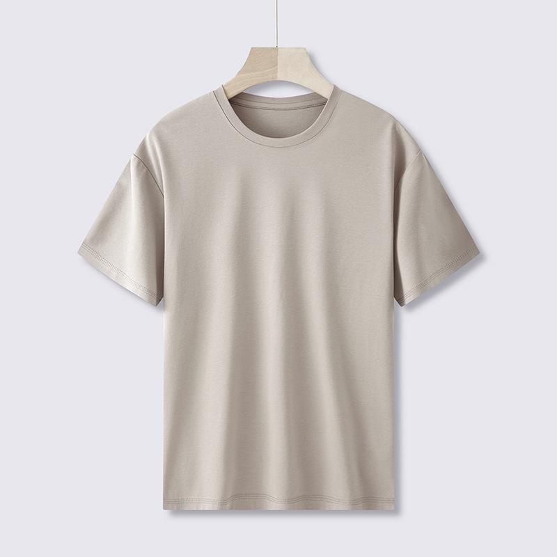 Men's Slim Fit White Supima Cotton Short-Sleeve T-Shirt, Round Neck, Lightweight Summer Style