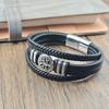 New Design Tree of Life Men's Leather Bracelet Stainless Steel Irregular Accessories Punk Bangles Charm Jewelry Gift