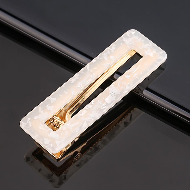 Women’s Geometric Acrylic Hairpin Set - Marble Design Hair Accessories