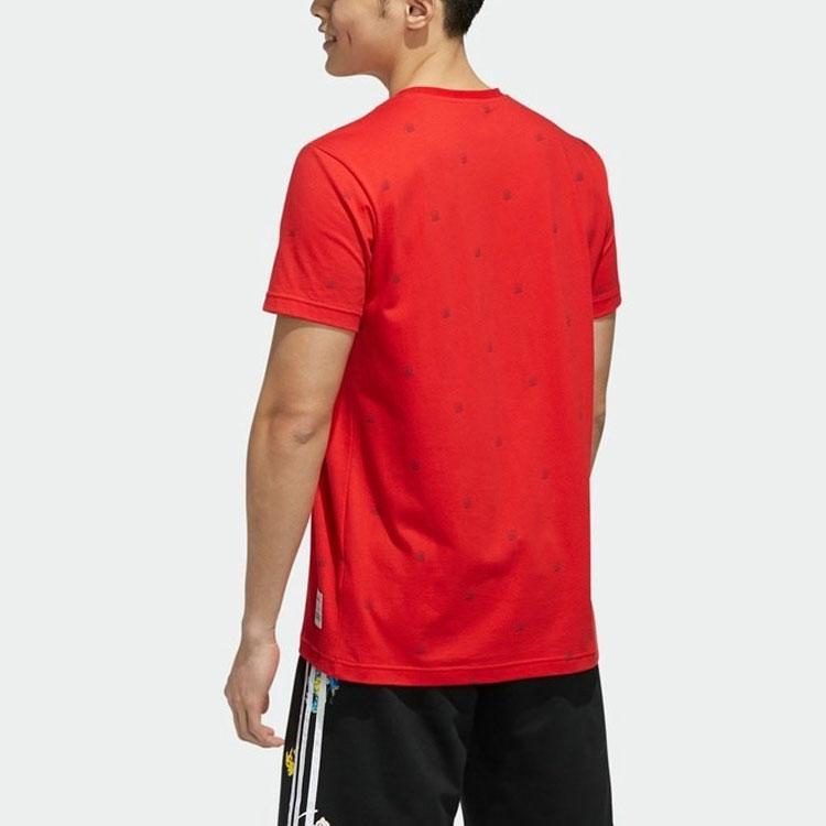 Adidas Neo Co-Branded Sports Round Neck Fitted Straight-Cut Short Sleeve T-Shirt Men Tops Red FM0314