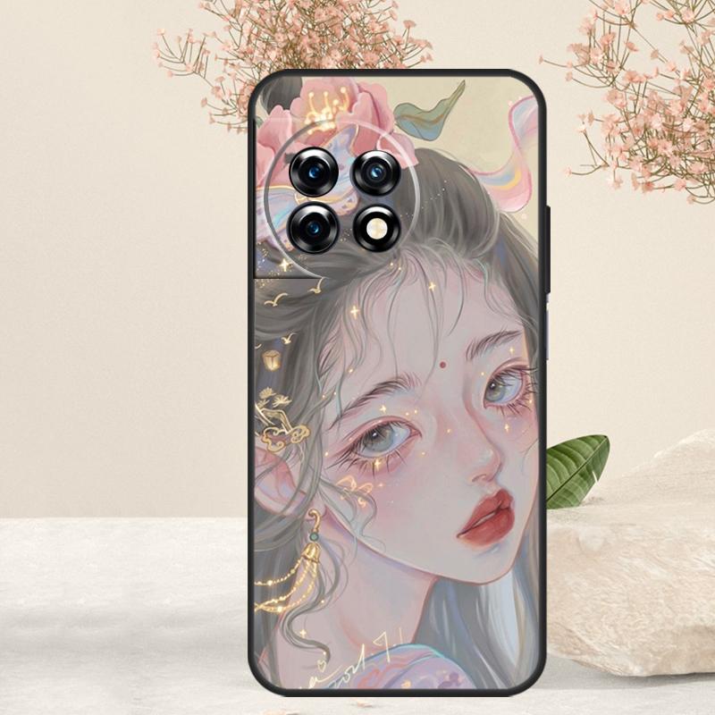 Cute And Beauty Girl Color Painting Case For OnePlus 15 R 13 13T 13R 12 12R 11 10T 8T 9 10 Pro Nord 5 CE 4 3 Lite N20 N30 Cover