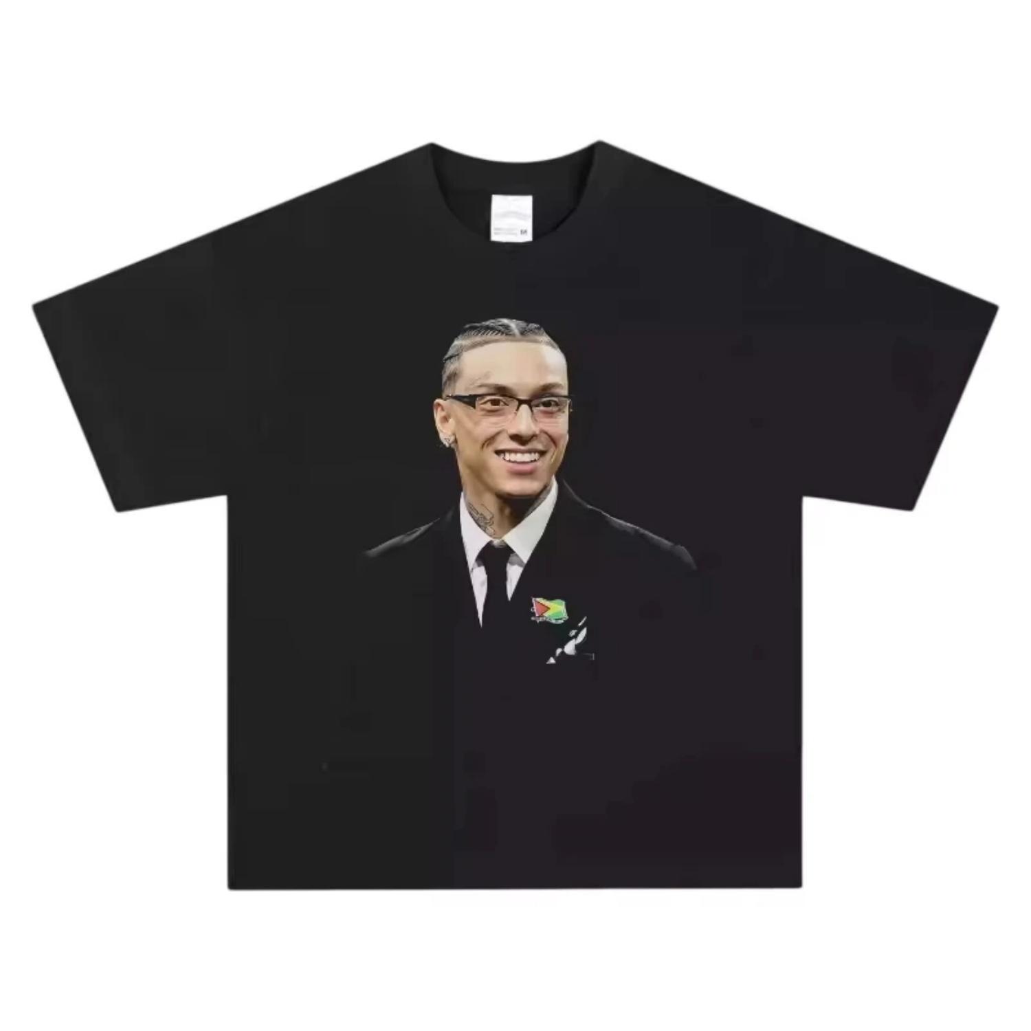 

Футболка Central Cee UK Drill Rap Music Графический Принт Чистый Хлопок Круглый Вырез Повседневная Мода Уличный Стиль Топы для Всех Сезонов Фанатов S чёрный